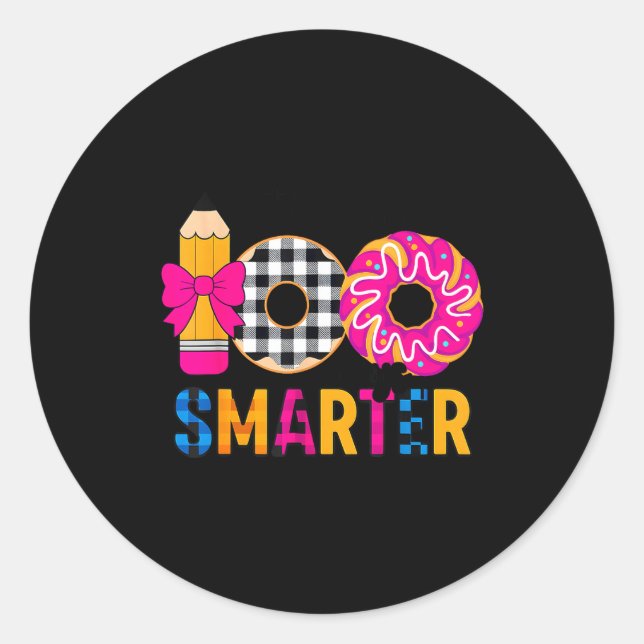 Little Miss 100 Days Smarter Celebration 100 Days  Runder Aufkleber (Vorderseite)