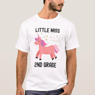 Little Miss 2Nd Grad Mädchen einhorchen zurück n T-Shirt