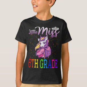 Little Miss 6th Grade Unicorn T-Shirt