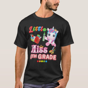 Little Miss 8. Grad Niedlich Unicorn Achte Kid Zur T-Shirt