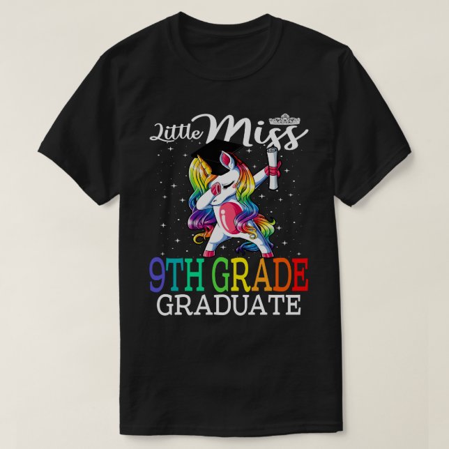 Little Miss 9th Graduate Unicorn ver2 T-Shirt (Design vorne)