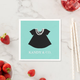 Little Miss Black Dress Party Serviette