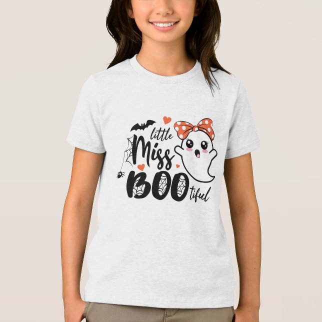 Little Miss Bootiful | Spooky Fun Kids Halloween Tri-Blend Shirt (Vorderseite)