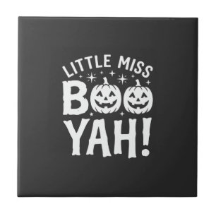 Little Miss Booyah Halloween-Kürbisdesign_1 Fliese