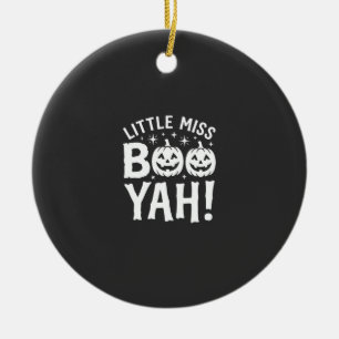 Little Miss Booyah Halloween-Kürbisdesign_1 Keramik Ornament