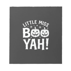 Little Miss Booyah Halloween-Kürbisdesign_1 Notizblock