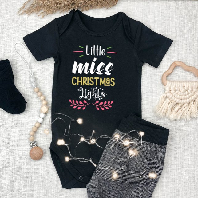 Little Miss Christmas Lights Girl Baby Strampler (Von Creator hochgeladen)