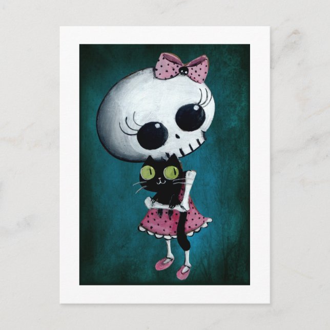 Little Miss Death - Halloween Beauty Postkarte (Vorderseite)
