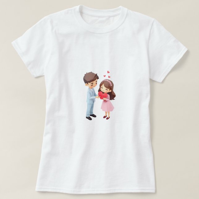 Little Miss | Happy Valentines Day | Niedliche Ges T-Shirt (Design vorne)