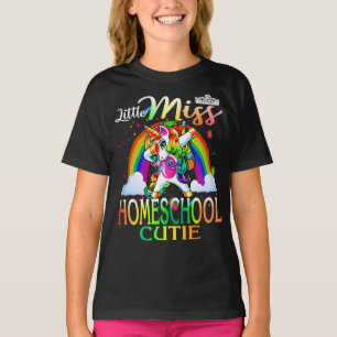 Little Miss Homeschool Süsse Unicorn Regenbogen T-Shirt