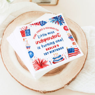 Little Miss Independent 4. Juli 1. Geburtstag Serviette