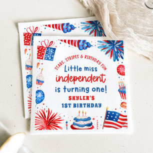Little Miss Independent 4. Juli 1. Geburtstag Serviette