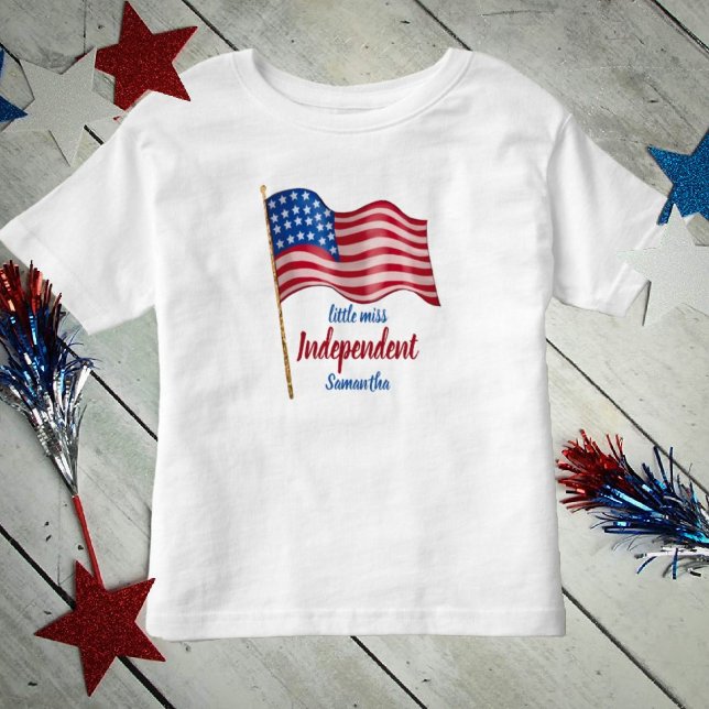 Little Miss Independent American Flag Kleinkind T-shirt (Von Creator hochgeladen)