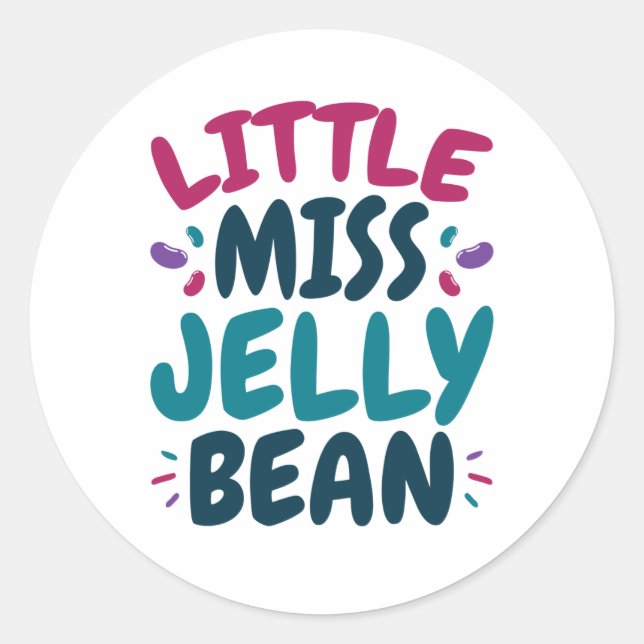 Little Miss Jelly Bean Oaster Candy Nickname Runder Aufkleber (Vorderseite)