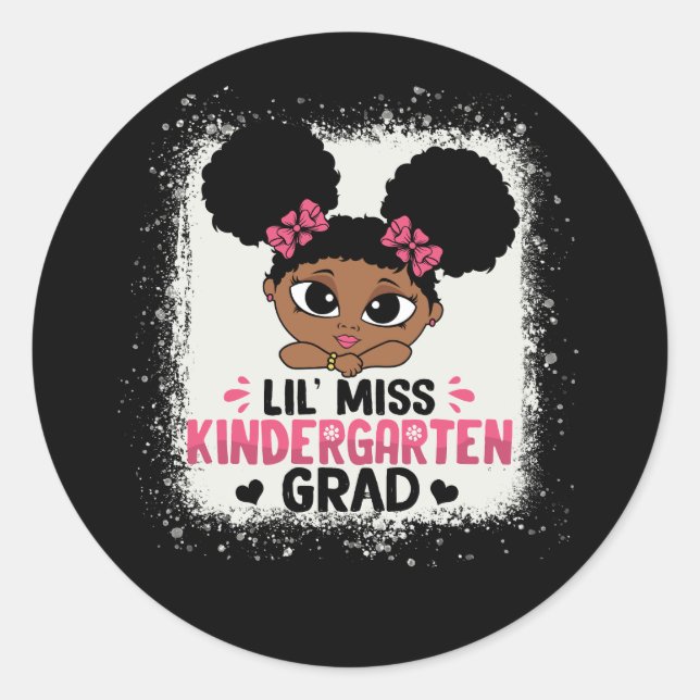 Little Miss Kindergarten Grad Abschluss Abitur Runder Aufkleber (Vorderseite)