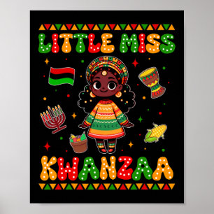 Little Miss Kwanzaa Happy Kwanzaa Black Girl Toddl Poster