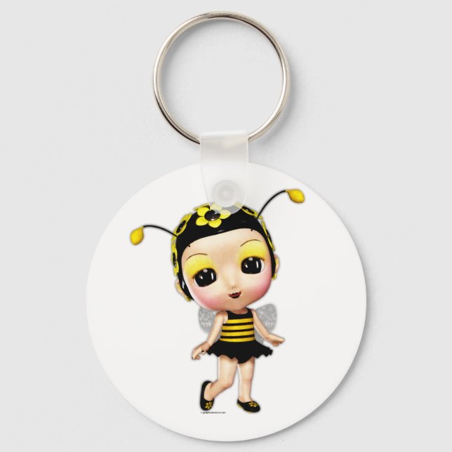 Little Miss Lady Bumblebee Keyring Schlüsselanhänger (Vorderseite)