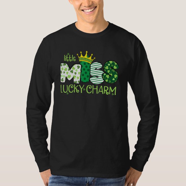 Little Miss Lucky Charm Kleeblatt C St Patricks Da T-Shirt (Vorderseite)