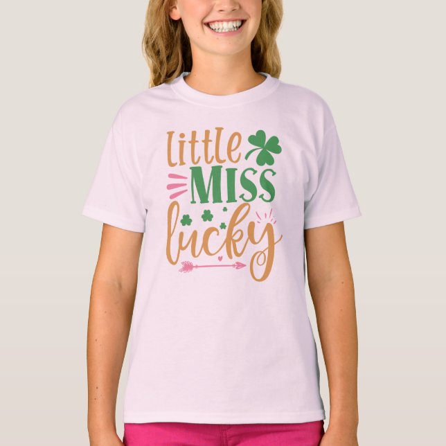 Little Miss Lucky St Patrick T-Shirt pour enfants (Devant)