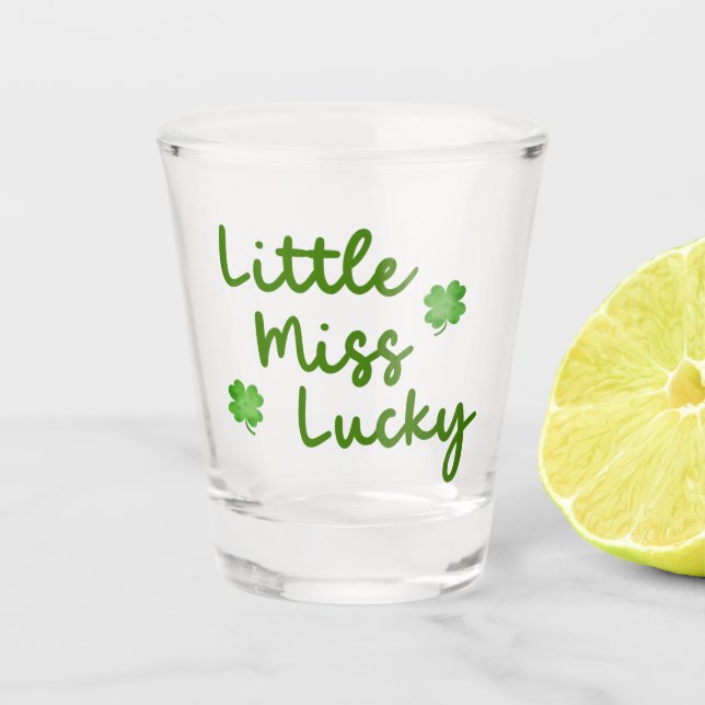 Little Miss Lucky St Patrick's Day Green Schnapsglas (Vorderseite)