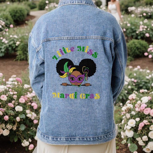Little Miss Mardi Gras Afro Girl Jeansjacke (Von Creator hochgeladen)