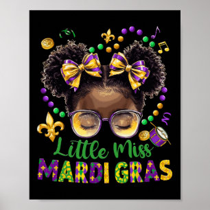 Little Miss Mardi Gras Afro Unordentlicher Dutt Mä Poster