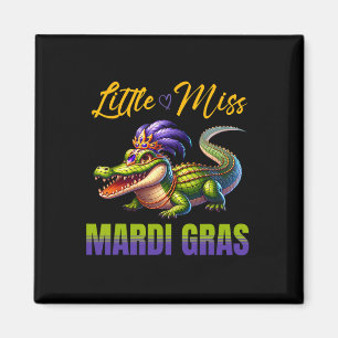 Little Miss Mardi Gras Alligator Mardigator Niedli Magnet