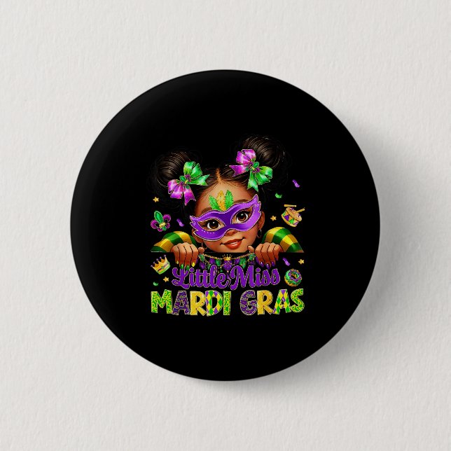Little Miss Mardi Gras Carnival New Orleans Fleur  Button (Vorderseite)