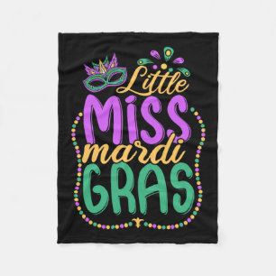 Little Miss Mardi Gras Kids Karneval Bekleidungsmä Fleecedecke
