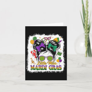 Little Miss Mardi Gras Messy Bun Kinder Jugendmädc Karte