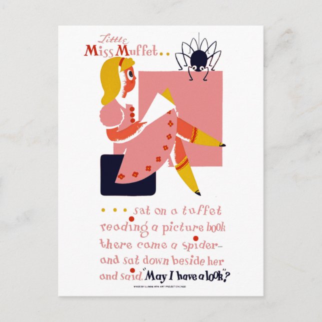 Little Miss Muffet Postkarte (Vorderseite)