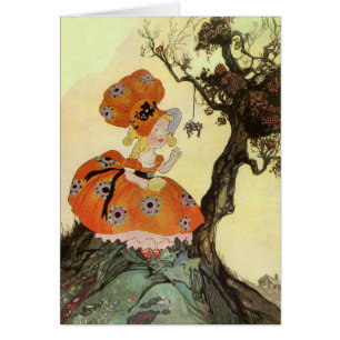 Little Miss Muffet & Spider, Vintage Mère Goose