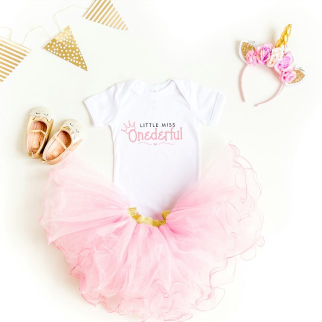 Little miss Onederful 1. Geburtstag Baby T - Shirt (Von Creator hochgeladen)