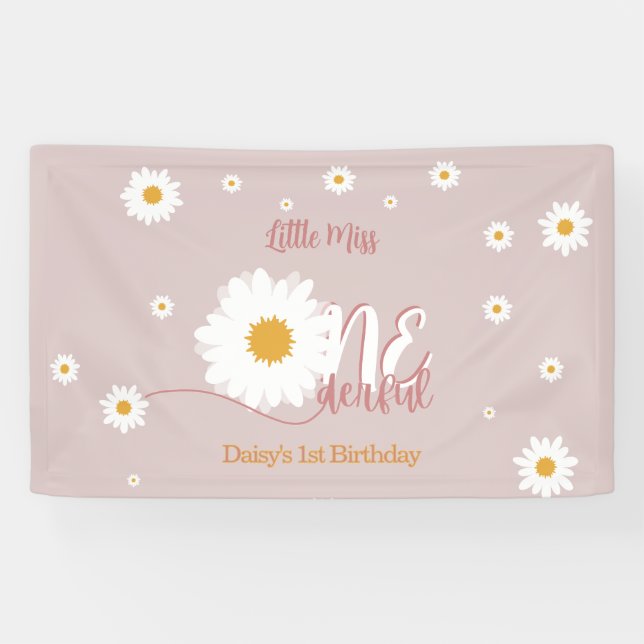 Little Miss Onederful 1. Geburtstag Banner (Horizontal)