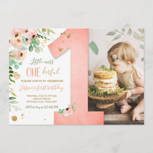 Little Miss Onederful 1er anniversaire Invitation