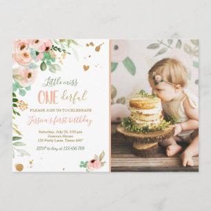 Little Miss Onederful 1er anniversaire Invitation 