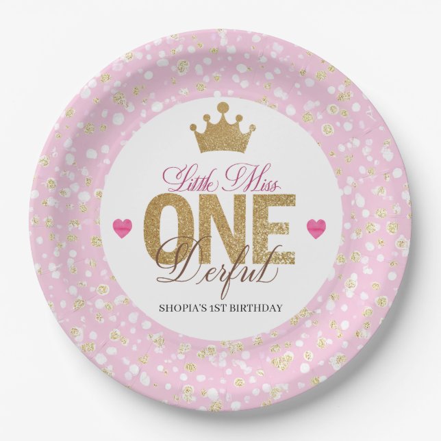 Little Miss onederful Birthday Pappteller (Vorderseite)