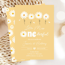 Little Miss Onederful Daisy Yellow Erster Geburtst Einladung