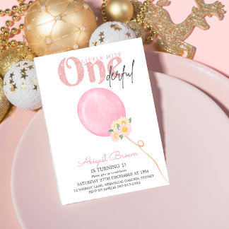 Little miss Onederful Einladung zum 1. Geburtstag