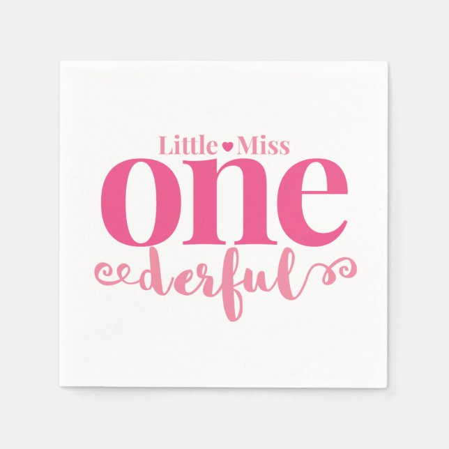 Little Miss Onederful Party Napkins Serviette (Vorderseite)