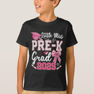 Little Miss Pre-k Grad 2025 Coquette Preschool Gra T-Shirt