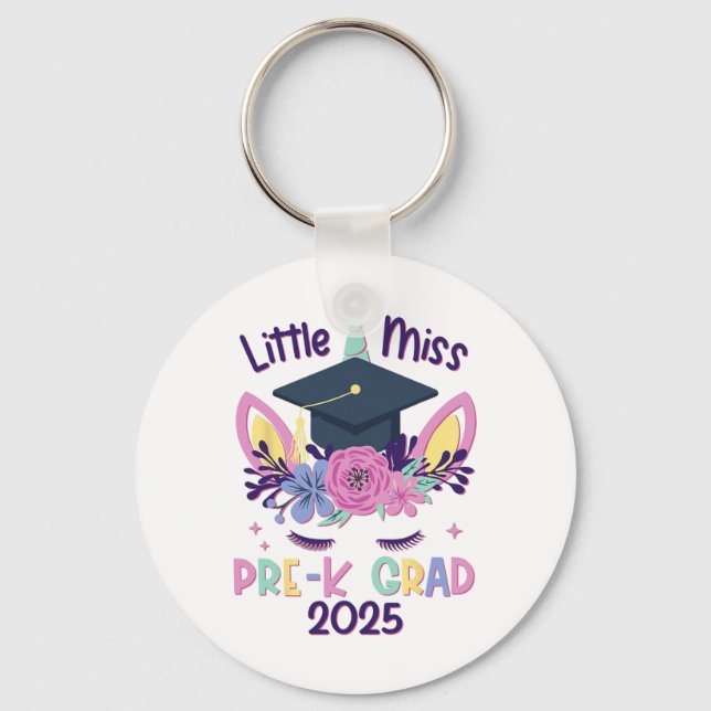 Little Miss Pre-k Grad Preschool Prek Abschluss 2 Schlüsselanhänger (Vorderseite)