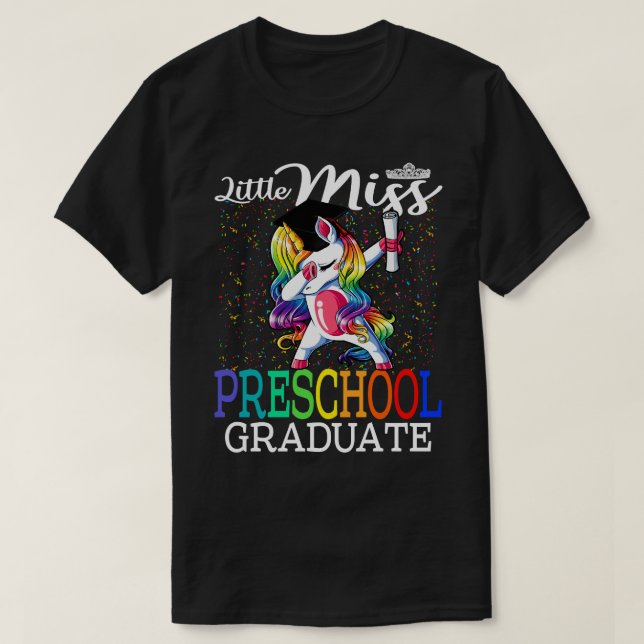 Little Miss Preschool Graduate Unicorn T-Shirt (Design vorne)