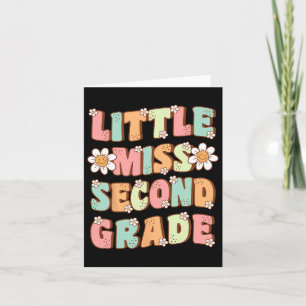 Little Miss Second Grade Niedlich Groovy Erster Ta Karte