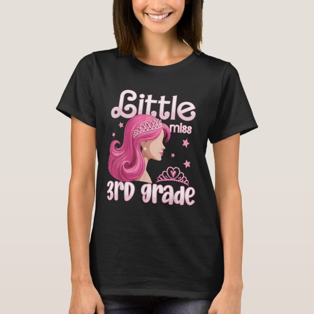 Little Miss Third Grade Back To School Teacher Stu T-Shirt (Vorderseite)