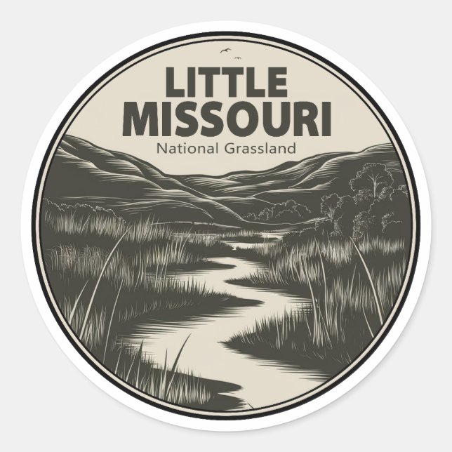 Little Missouri National Grassland Stream Runder Aufkleber (Vorderseite)