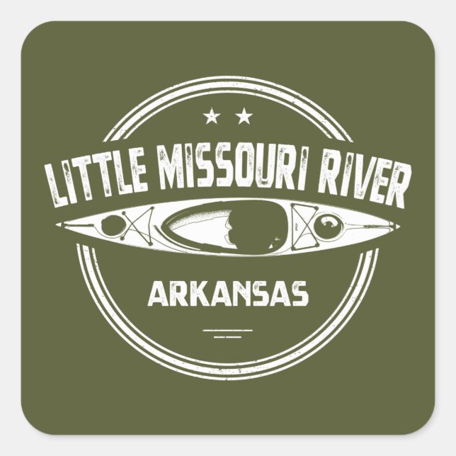Little Missouri River Arkansas Kayaking Quadratischer Aufkleber (Vorderseite)