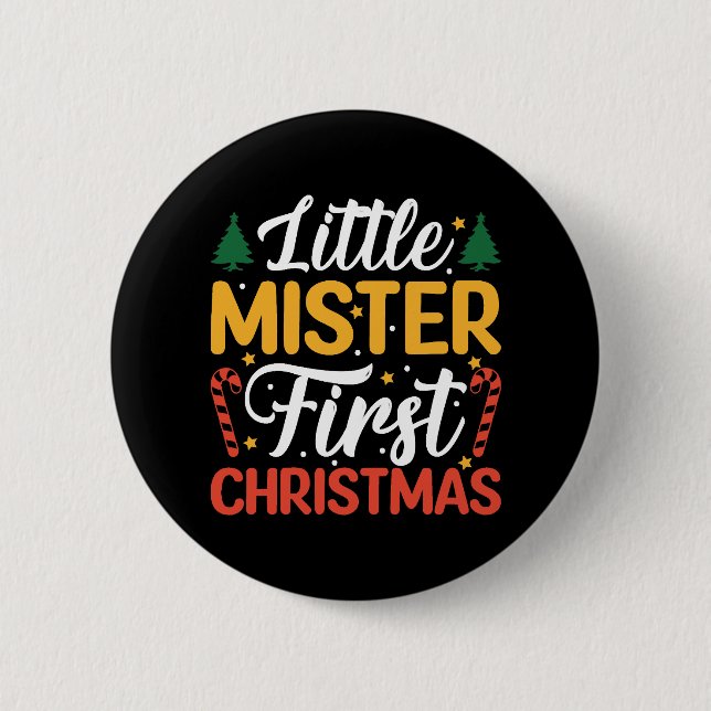 Little Mister First Christmas - Funny Christmas Button (Vorderseite)