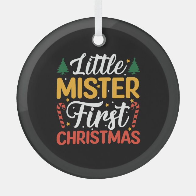 Little Mister First Christmas - Funny Christmas Ornament Aus Glas (Vorderseite)