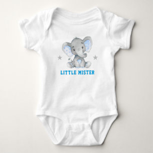 Little Mister Gentleman Blue Boy Elephant Baby Strampler